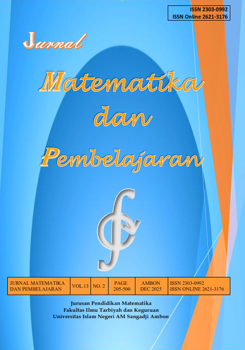 					View Vol. 13 No. 2 (2025): MATEMATIKA DAN PEMBELAJARAN
				